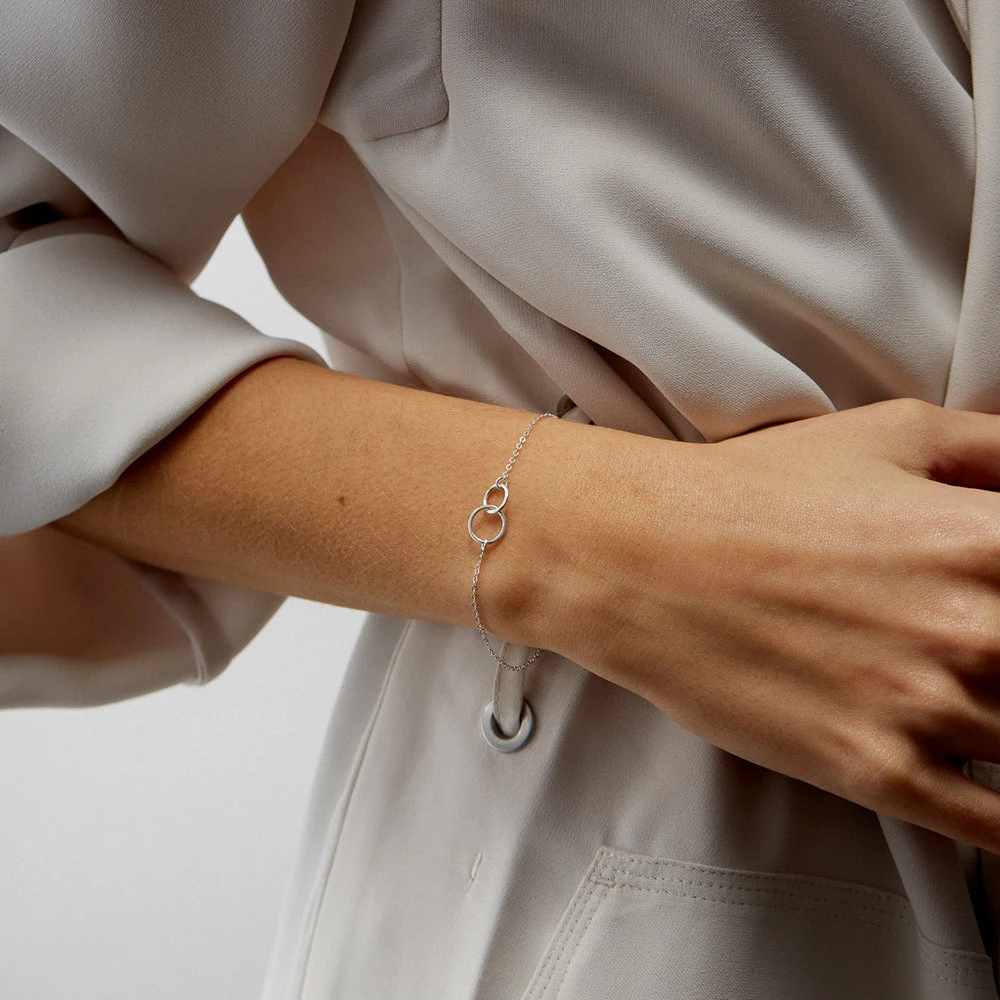 Bracelets avec cercles entrelacés en acier inoxydable | Duo