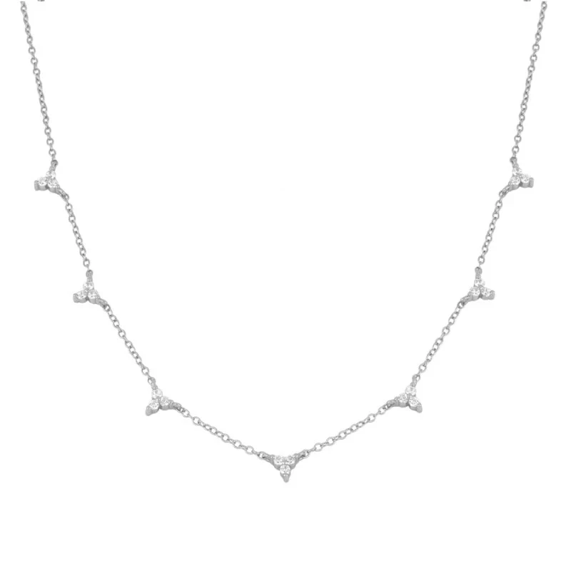 Collier Trois Zircons en Argent | Yzela