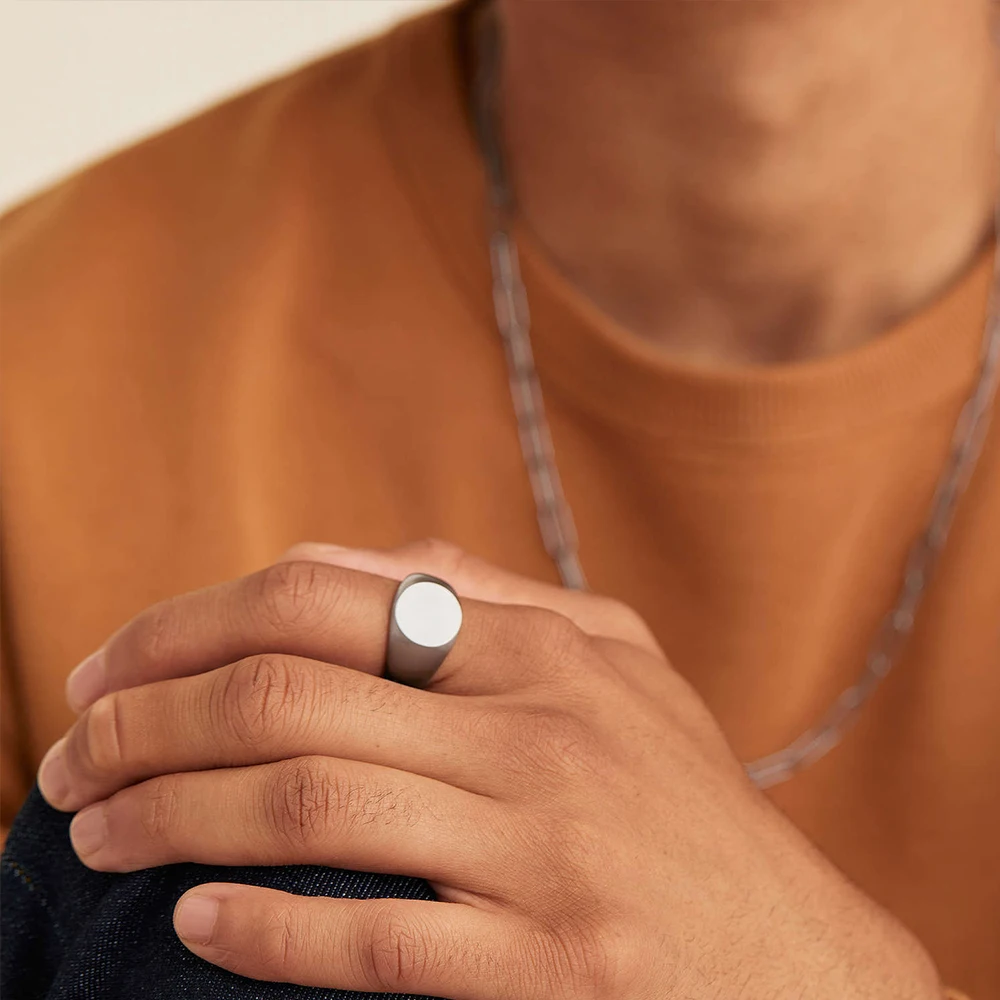 Bague en acier inoxydable personnalisable | Signal