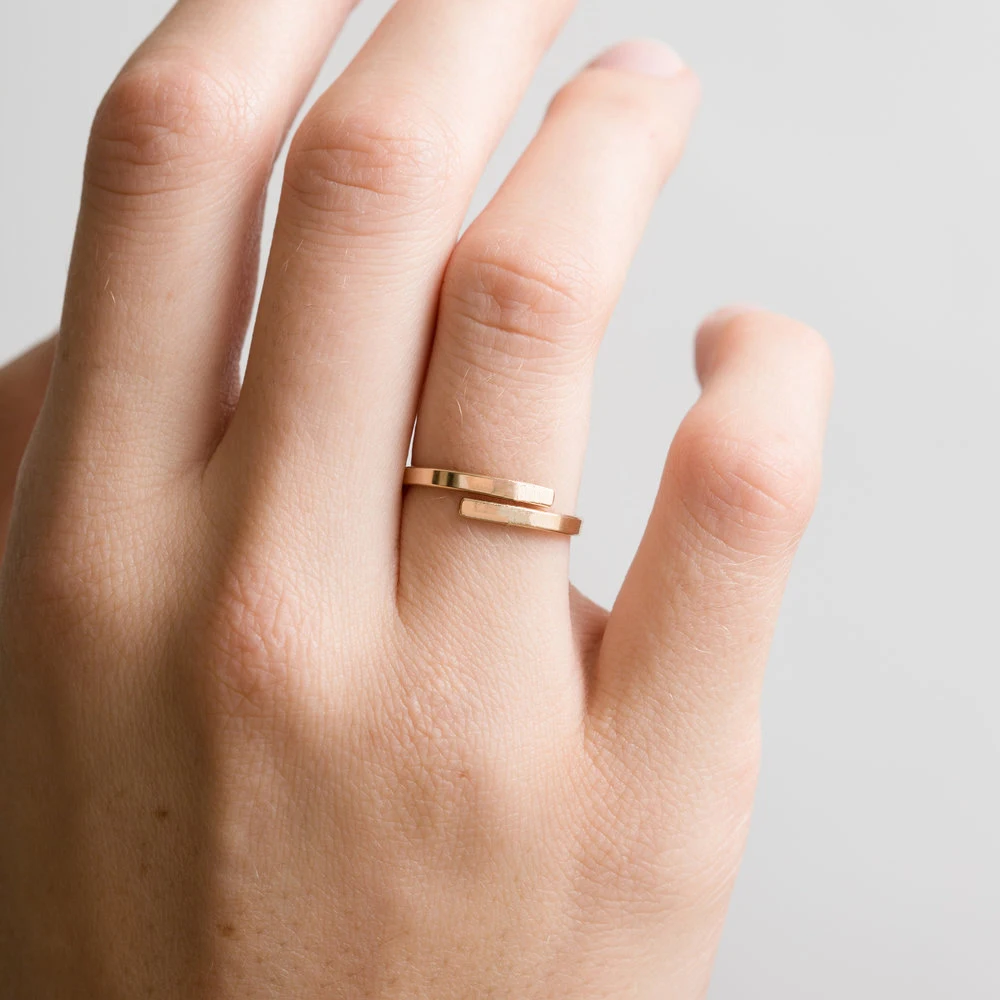 Bague dorée minimaliste | Duo