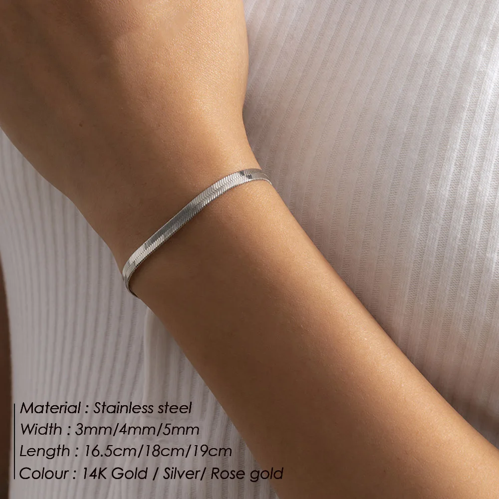 Bracelets chaînes plates en acier inoxydable de différentes épaisseurs | Glide - 1