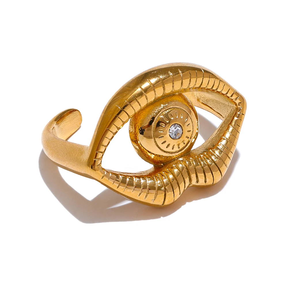 Bague en acier inoxydable dorée 18K  | Ori