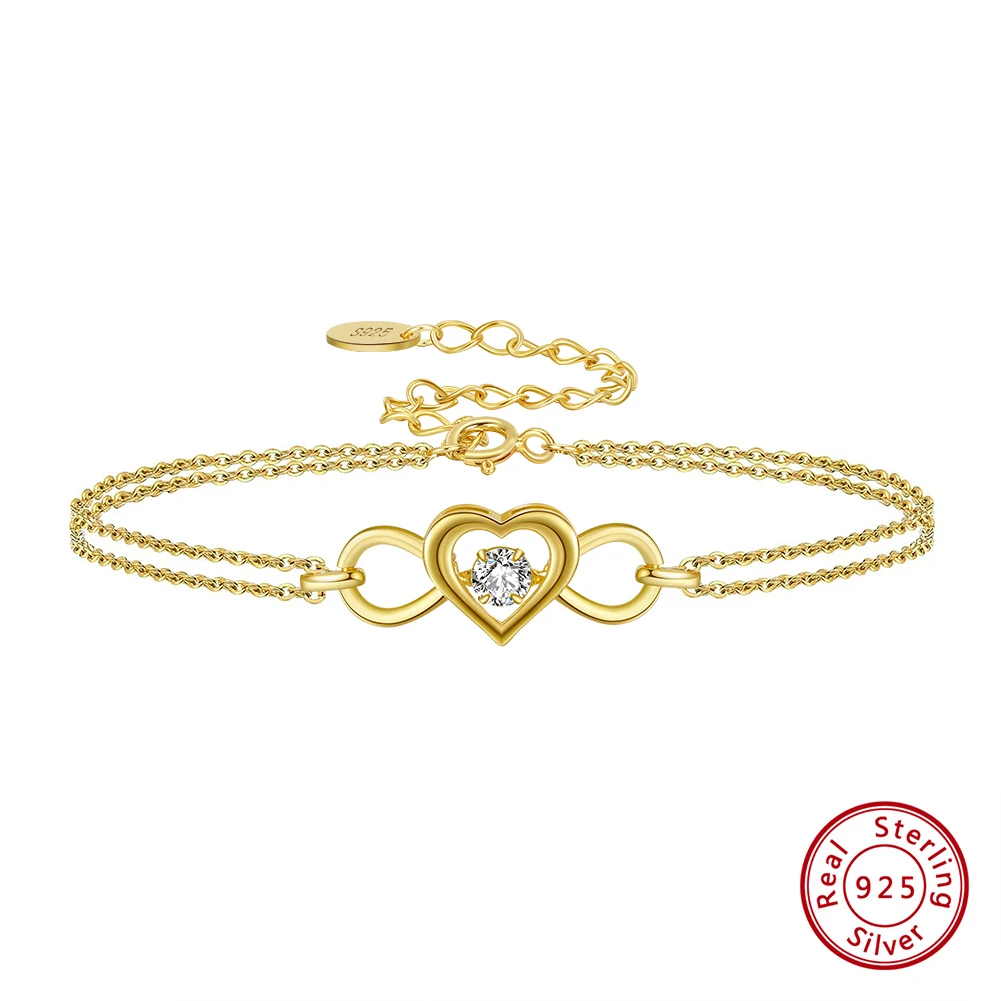 Bracelet infini en argent 925 avec charm cœur | Fila