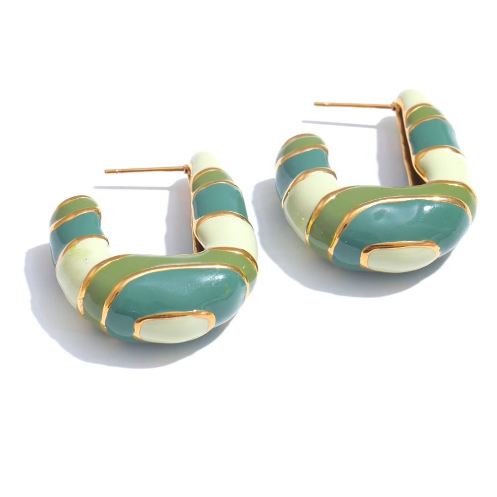 Boucles d'oreilles en acier inoxydable 316L couleur bonbon | Lina