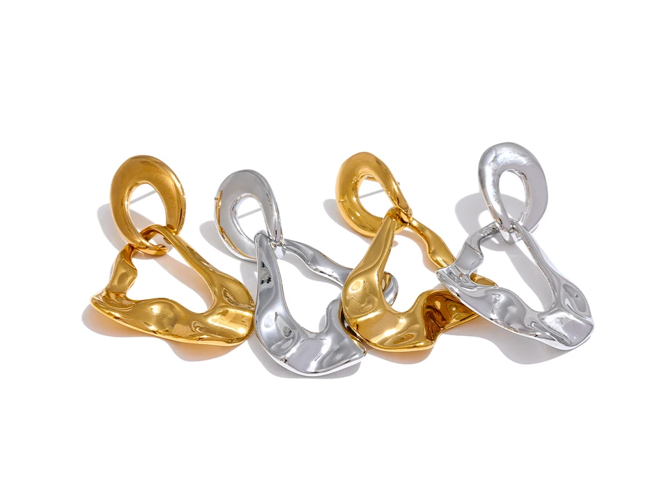 Boucles d'oreilles géométriques en acier inoxydable | Lya - 8