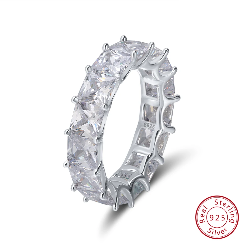 Bague en argent sterling 925 avec zirconia cubique transparent  | Keya - 1