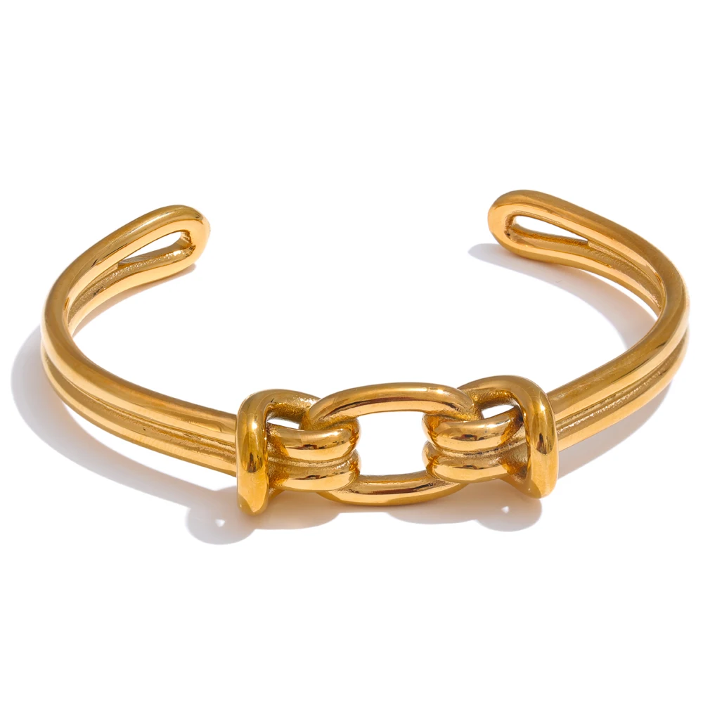 Bracelet en acier inoxydable avec nœud, plaqué 18K, waterproof | Mila