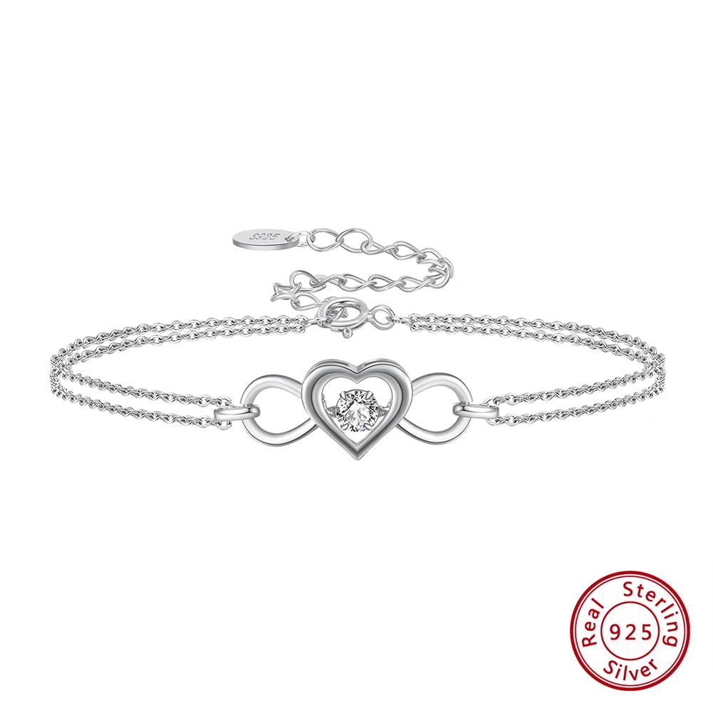 Bracelet infini en argent 925 avec charm cœur | Fila - 1