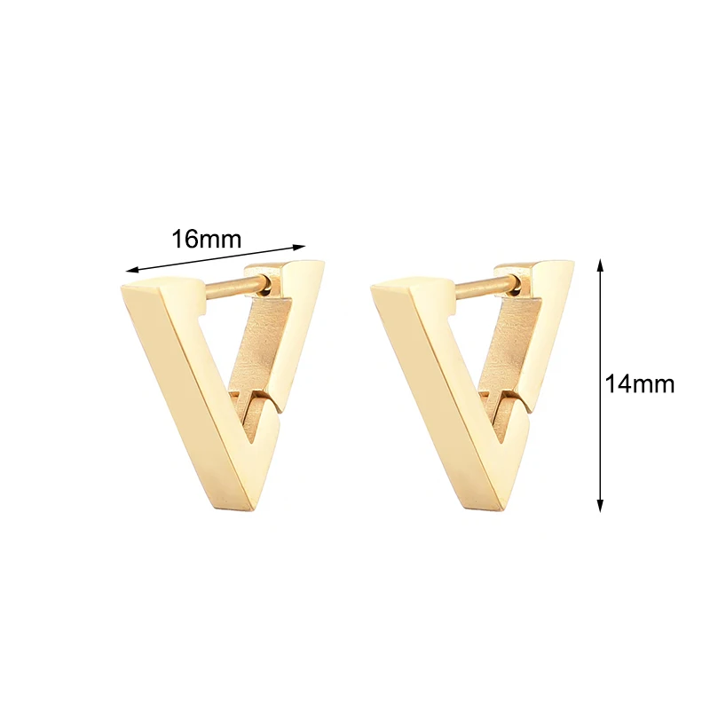 Boucles d'oreilles créoles triangles en acier inoxydable argenté | Teya - 1