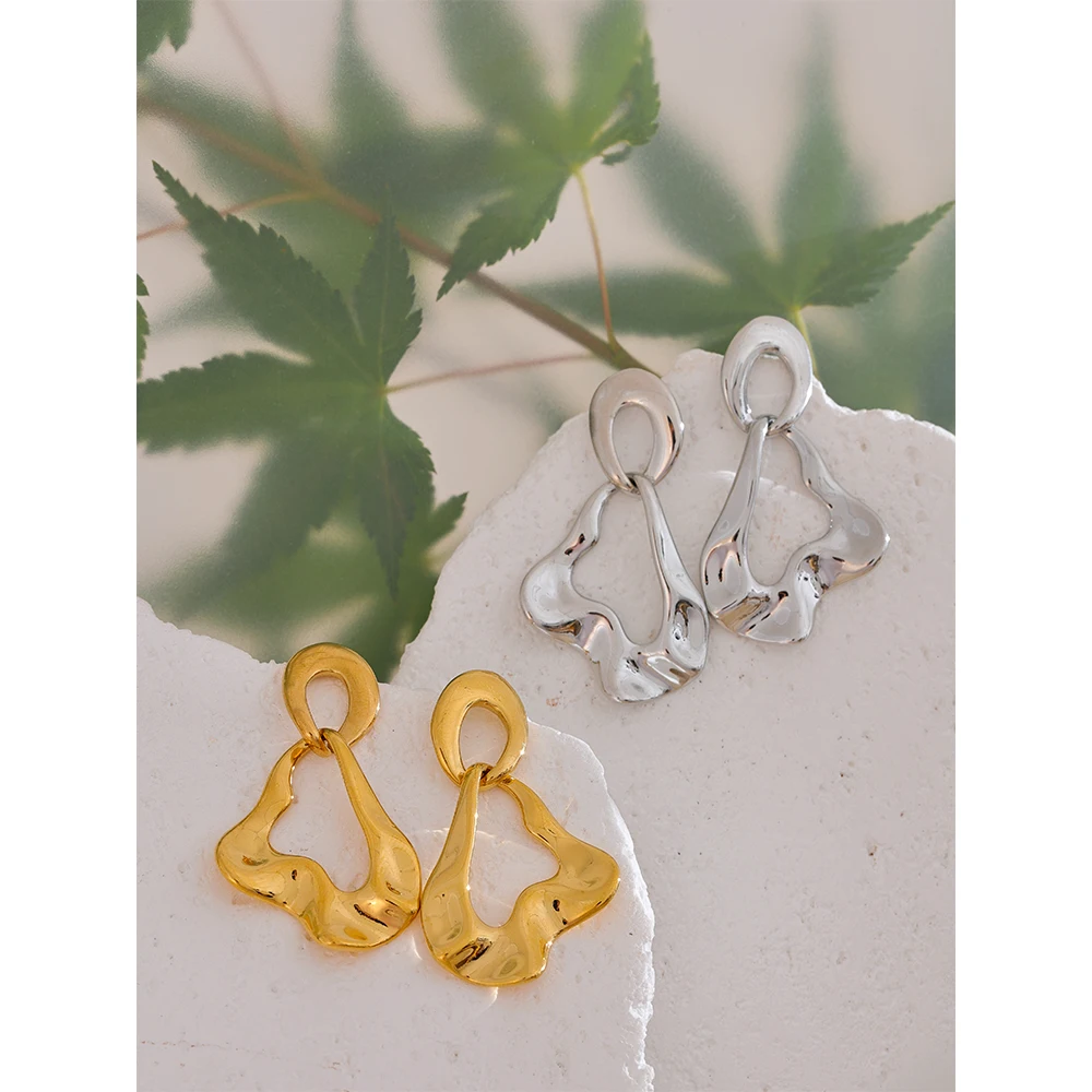 Boucles d'oreilles géométriques en acier inoxydable | Lya - 5