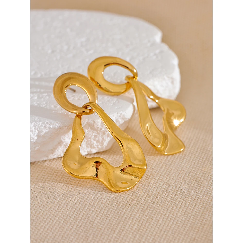 Boucles d'oreilles géométriques en acier inoxydable | Lya - 3
