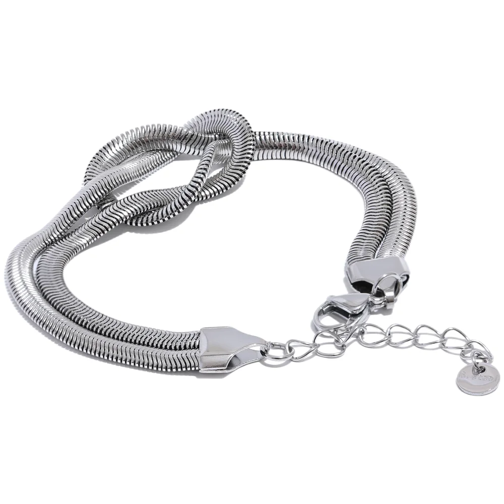 Collier et bracelet en acier inoxydable serpent , ensemble imperméable | Elya - 8