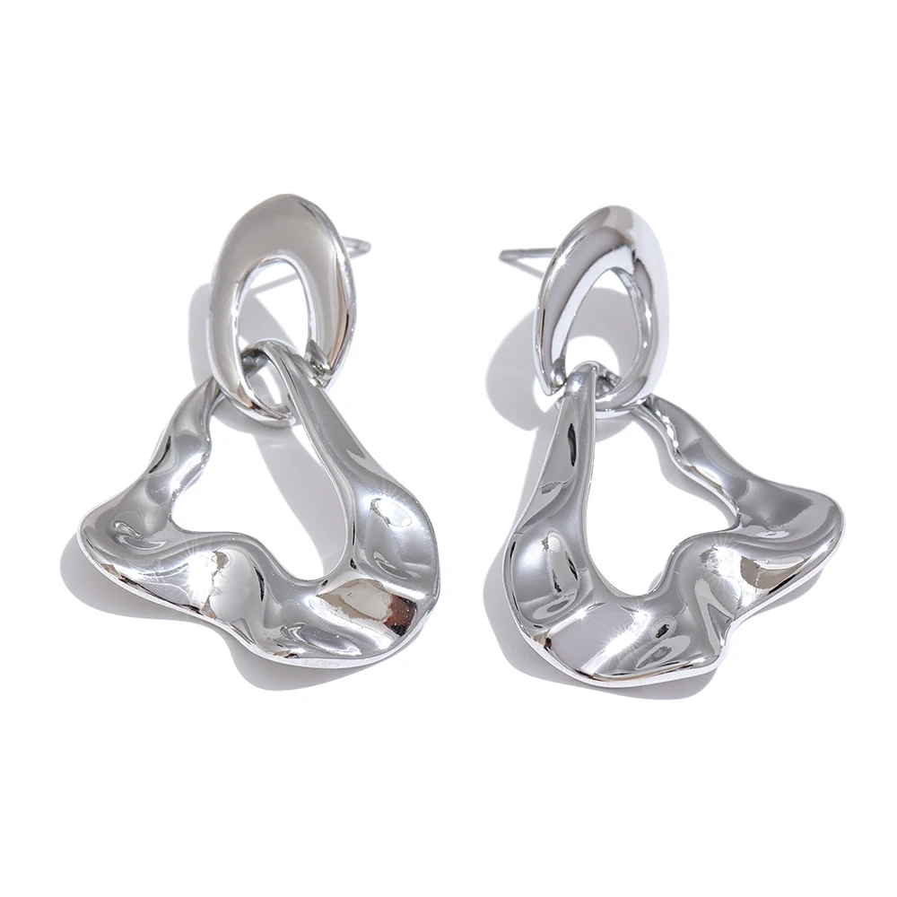 Boucles d'oreilles géométriques en acier inoxydable | Lya - 6
