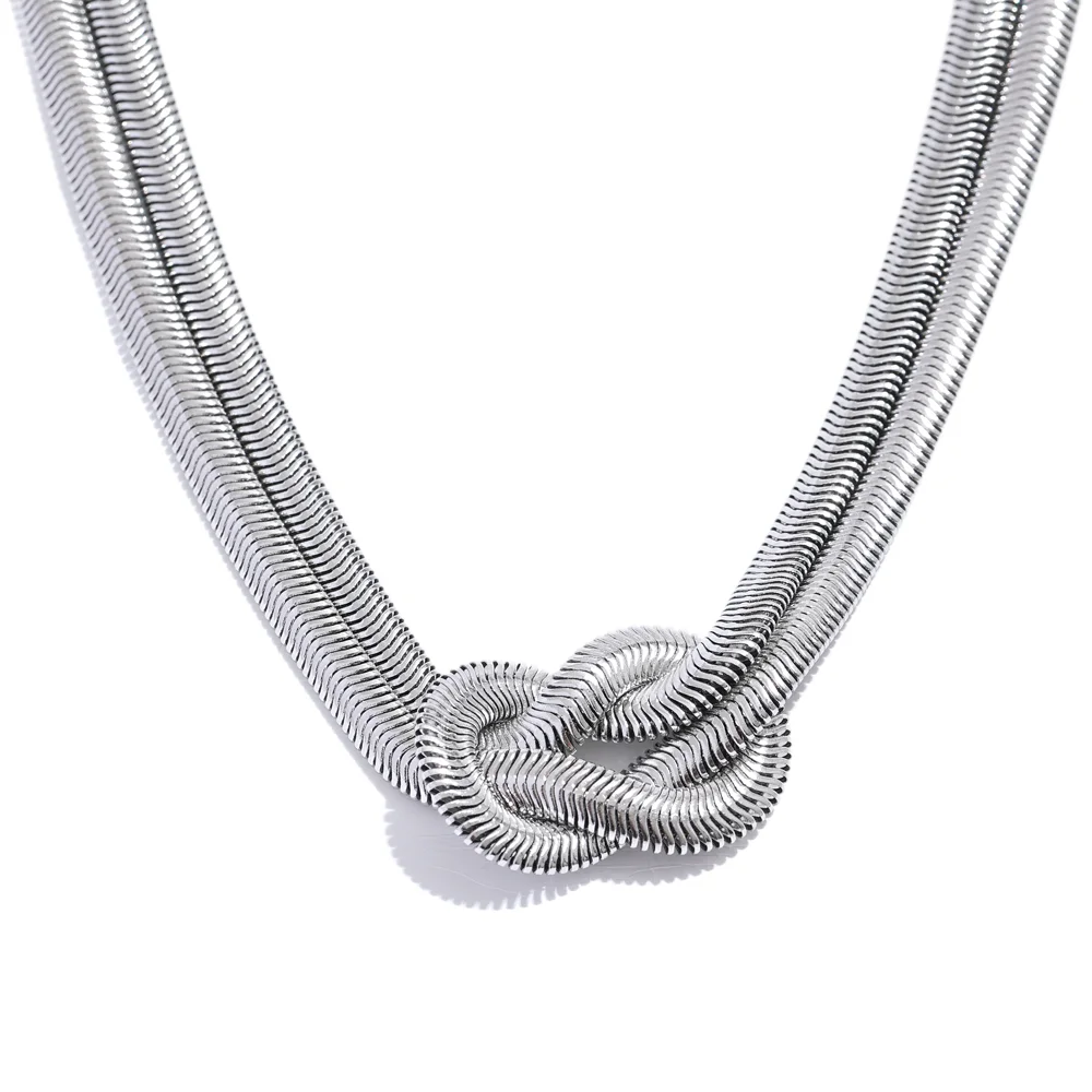 Collier et bracelet en acier inoxydable serpent , ensemble imperméable | Elya - 6